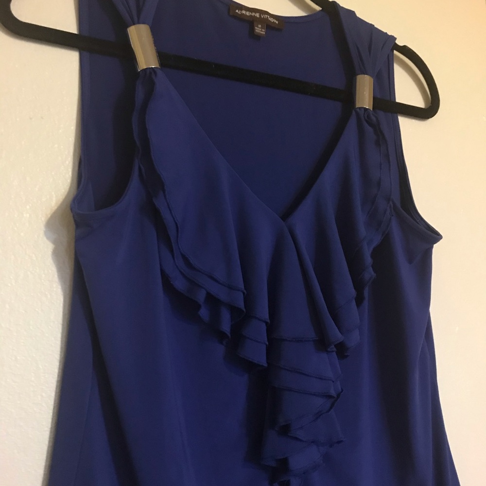 Blue Ruffle Front Top - Picture 2 of 3